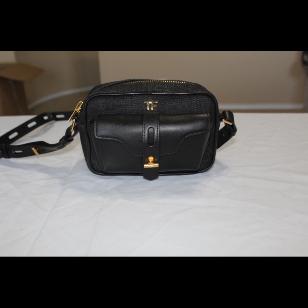 TOM FORD DENIM T TWIST CAMERA BAG